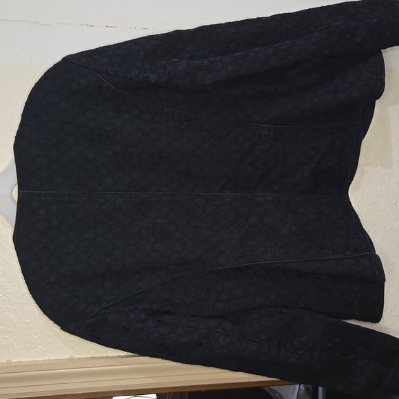 Vintage ANNE KLEIN Black Denim Embroidered Jacket Size 12 - Picture 5 of 5